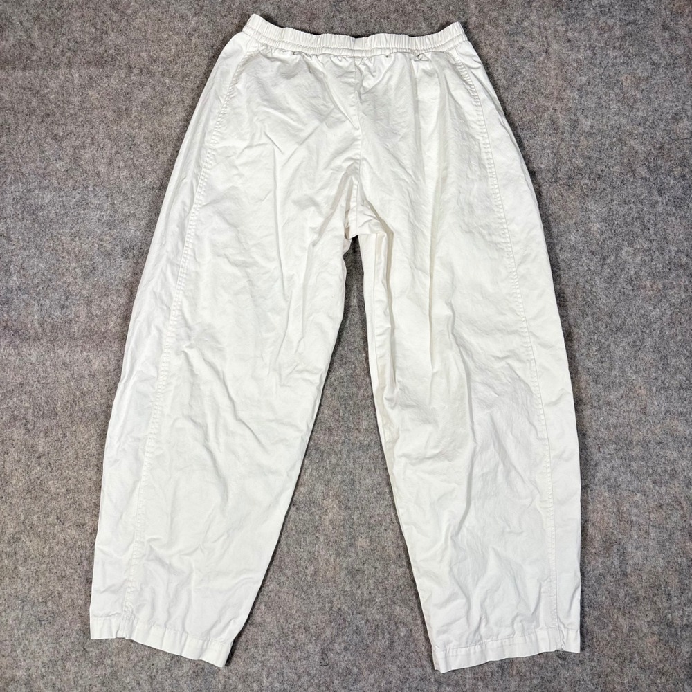 Abercrombie & Fitch Pull On Pants Mens S White Cotton Poplin Drawstring Relaxed - Picture 3 of 10